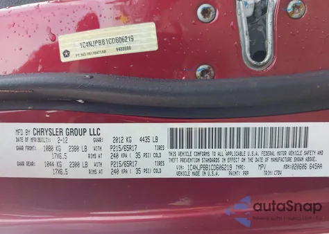 2012 Jeep Patriot Sport из США, поврежденный, VIN 1C4NJPBB1CD606219